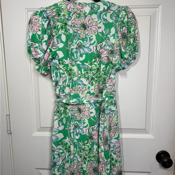 Lilly Pulitzer Floral Green and Pink Wrap Dress - Picture 5 of 5